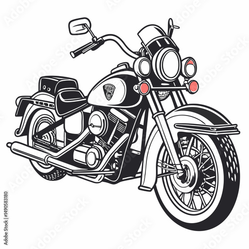 Classic chopper motorcycle vintage design illustration