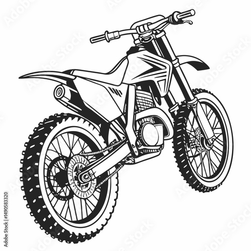 Powerful off-road dirt bike motorcycle design
