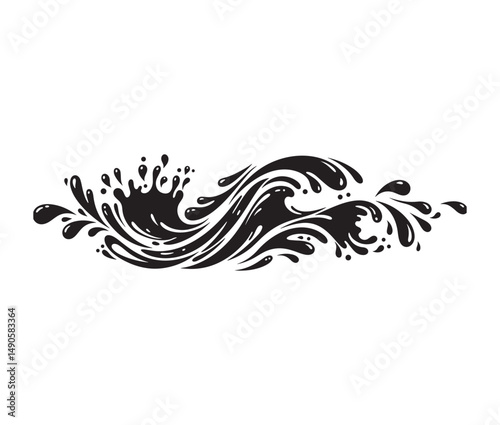 Enchanting lake illustration with soft ripples embracing a lush green floating retreat