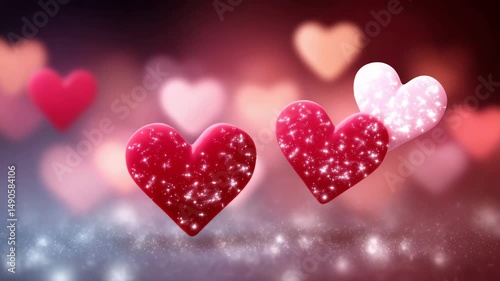 Hearts of Affection: A romantic composition featuring radiant hearts, conveying deep affection, perfect for expressing tender emotions.