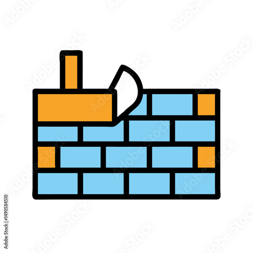 Construction Trowel Bricklaying Icon Illustration