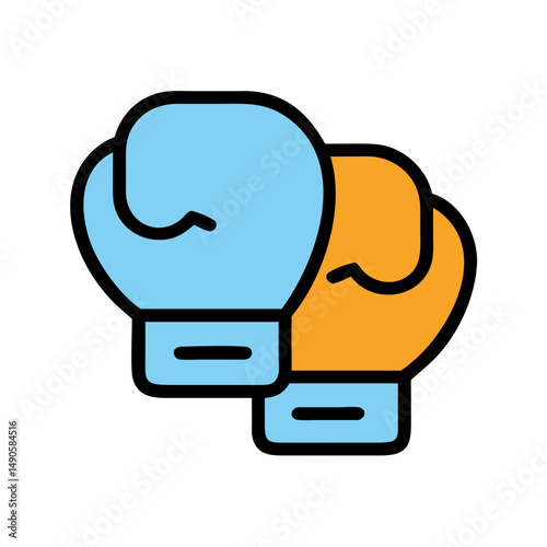 Blue and Orange Boxing Gloves Icon