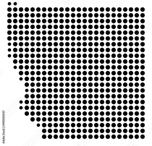 Symbol Map Of the County Adams (Illinois, US) showing the County with a few black dots