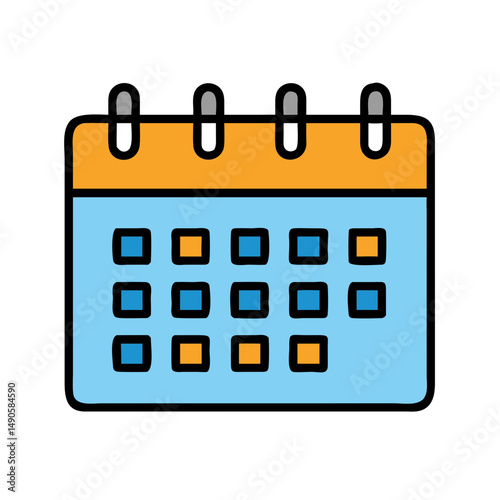 Colorful Calendar Vector Icon for Web and App Design