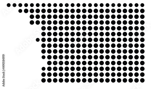 Symbol Map Of the County Carroll (Illinois, US) showing the County with a few black dots