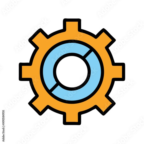 Gear Icon - Mechanical Settings Symbol, Vector Design