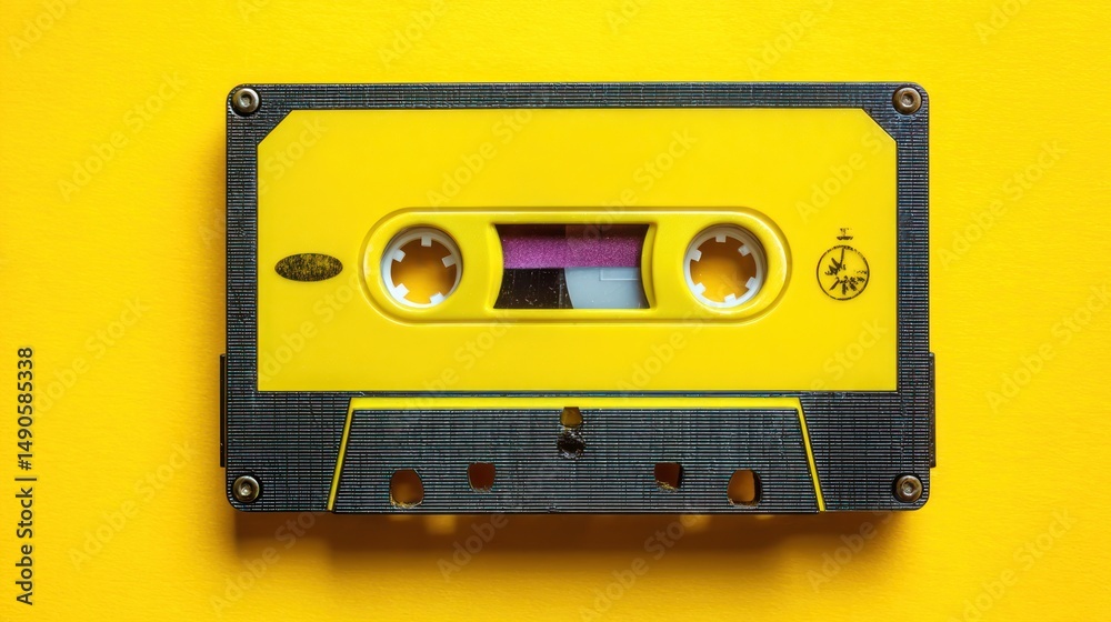 Obraz premium Yellow cassette tape