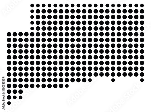 Symbol Map Of the County Clinton (Illinois, US) showing the County with a few black dots