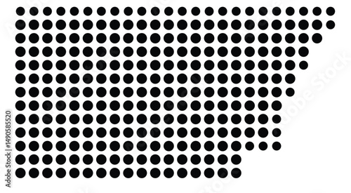 Symbol Map Of the County De Witt (Illinois, US) showing the County with a few black dots
