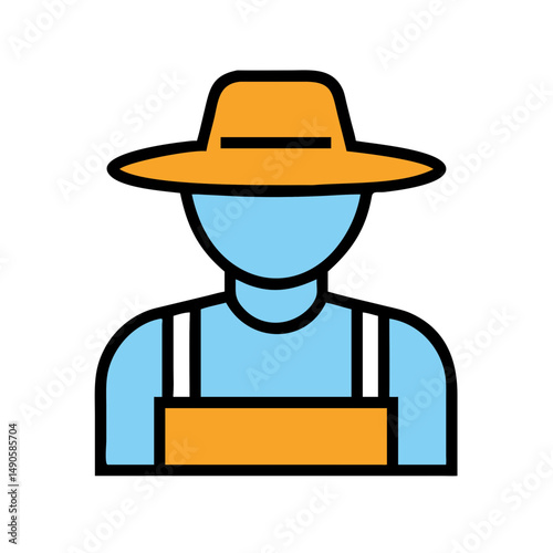 Farmer Icon - Agriculture Vector Illustration