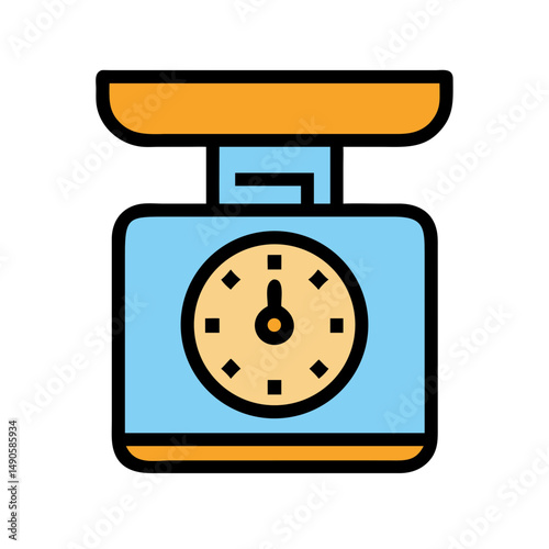 Colorful Kitchen Scale Vector Icon