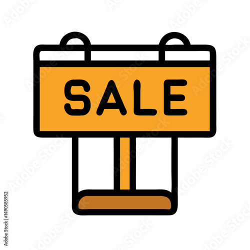 Orange and White SALE Sign Icon