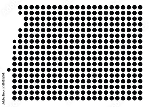 Symbol Map Of the County Franklin (Illinois, US) showing the County with a few black dots