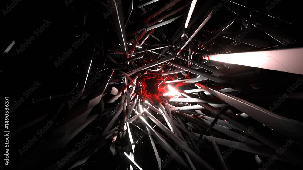 Red and Silver Apocalyptics Shards Background VJ Loop in 4K
