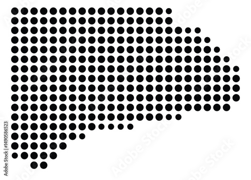 Symbol Map Of the County Hardin (Illinois, US) showing the County with a few black dots