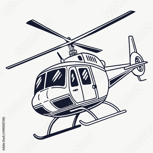 Sleek modern helicopter design illustration