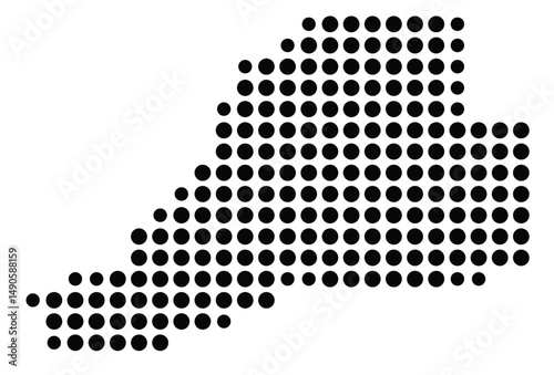 Symbol Map Of the County Mason (Illinois, US) showing the County with a few black dots