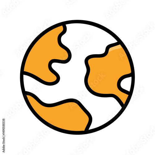Orange and White Stylized Globe Icon