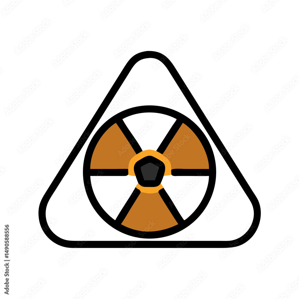 Bold Orange Radioactive Symbol on Black Background Bold Orange Radioactive Symbol on Black Background