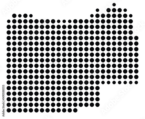 Symbol Map Of the County Menard (Illinois, US) showing the County with a few black dots