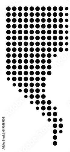 Symbol Map Of the County Pope (Illinois, US) showing the County with a few black dots