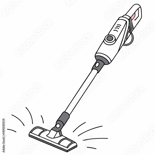 Professional cordless vacuum cleaner illustration transparent background