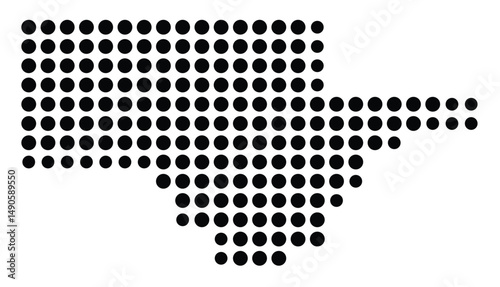 Symbol Map Of the County Schuyler (Illinois, US) showing the County with a few black dots