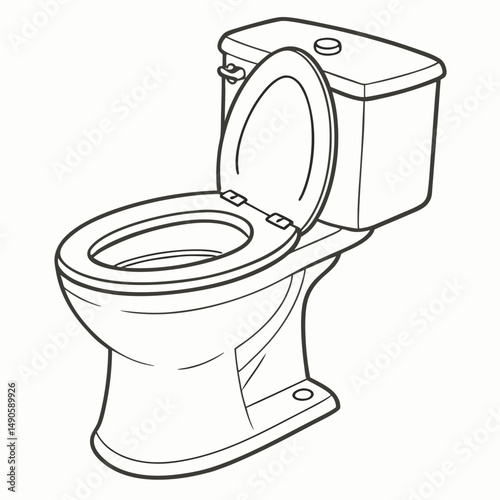 Clean modern toilet line drawing illustration