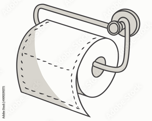 Toilet paper roll holder isolated clean cutout image