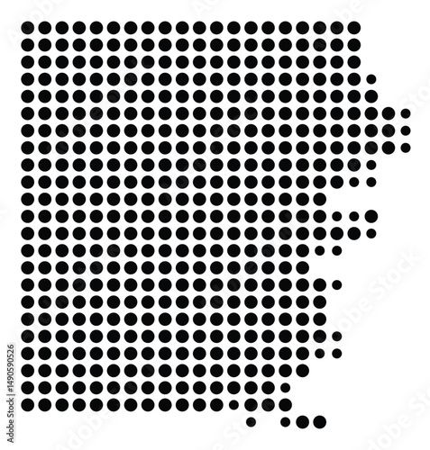 Symbol Map Of the County White (Illinois, US) showing the County with a few black dots