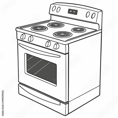 Clean cutout electric stove oven png transparent background
