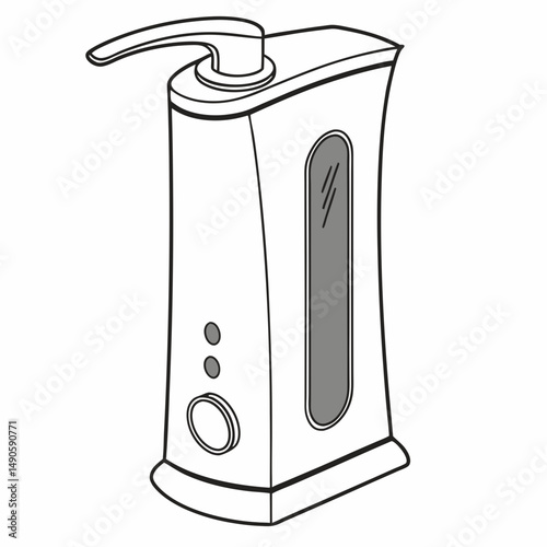 Modern soap dispenser pump bottle design illustration