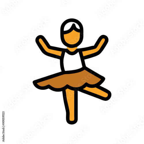 Ballerina Icon Vector Illustration for Dance Studios and Performing Arts Websites
