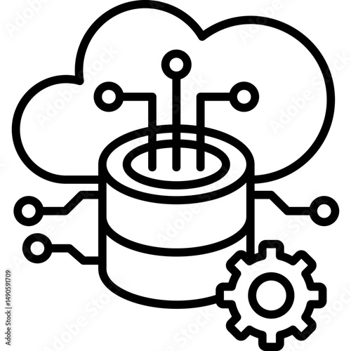 Cloud Storage  Line Icon