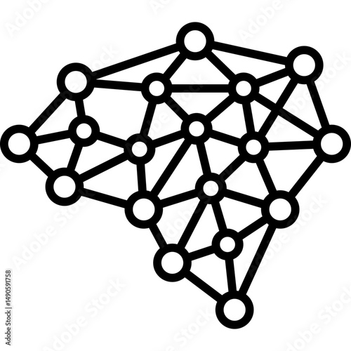 Neural Network  Line Icon