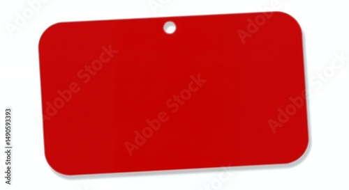 Red Rectangular Tag Simple Bold Minimalist Design
