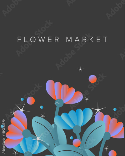 Abstract flowers background, postcard