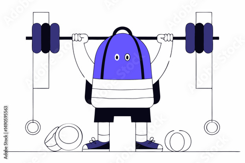 Friendly and animated red backpack cartoon character with lively eyes and arms, perfect for kid-friendly designs and colorful storytelling visuals