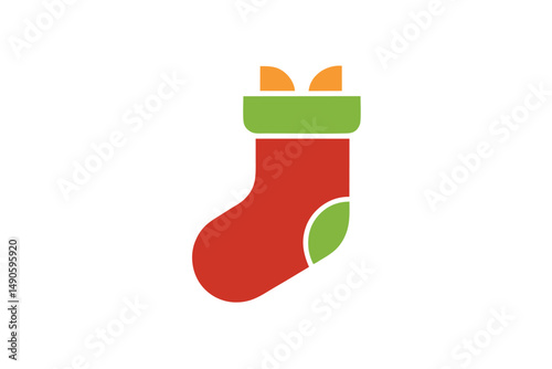 christmas sock isolated on white