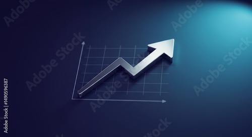 Metallic Arrow Ascending A Modern Growth Chart Illustration