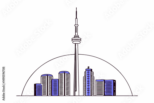 Beautiful city skyline at night with illuminated skyscrapers shining brightly in the dark urban landscape creating a stunning metropolitan night view atmosphere