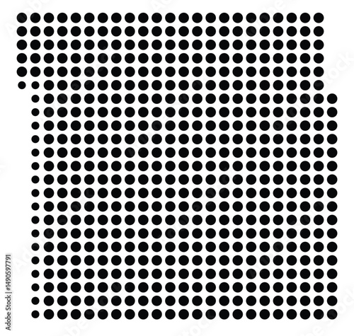 Symbol Map Of the County Hardin (Iowa, US) showing the County with a few black dots