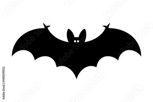 Black bat silhouette halloween vector illustration
