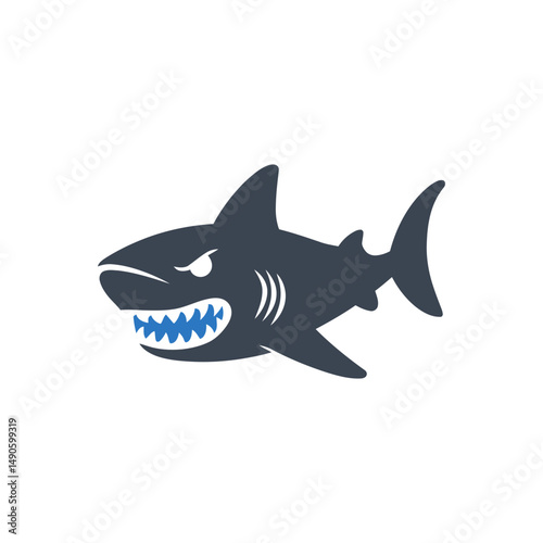 Angry Shark Mascot Icon