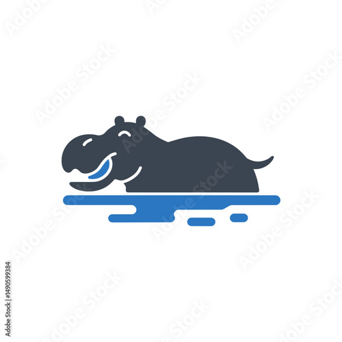 Hippo Resting Water Icon