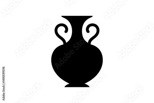 Black amphora vase ancient greek pottery vector art