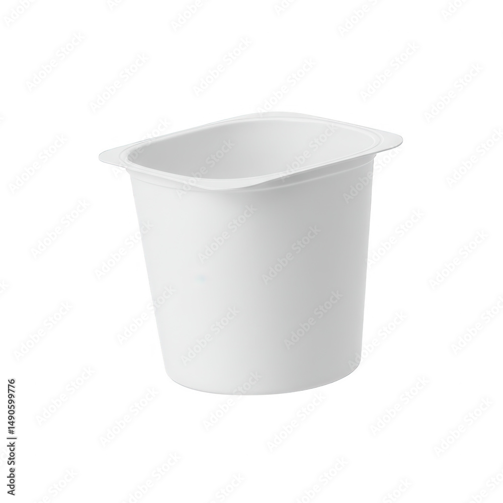 Empty white plastic container isolated on transparent background. use cases: food, yogurt. Empty white plastic container isolated on transparent background. use cases: food, yogurt.