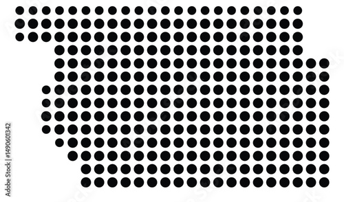 Symbol Map Of the County Woodbury (Iowa, US) showing the County with a few black dots