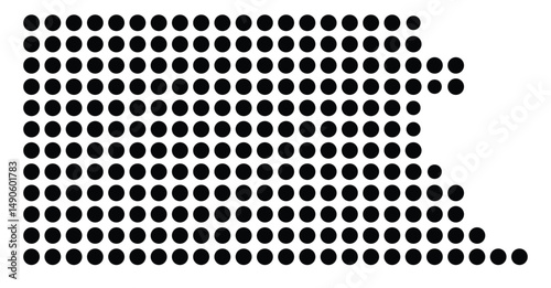 Symbol Map Of the County Atchison (Kansas, US) showing the County with a few black dots