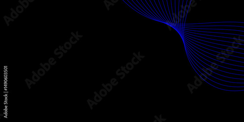Abstract blue background with a glowing abstract waves. Abstract wave element for design. Digital frequency track equalizer, Futuristic background design. Long exposure, Light painting photography.